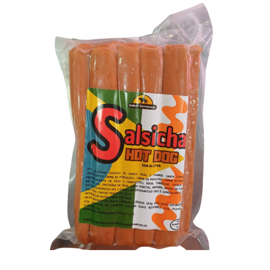 SABOR SERTANEJO - Salsicha Hot Dog - pacote com 10 unidades