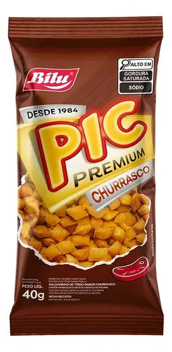 BILU PIC Premium Salgadinho Sabor Churrasco Pacote 40g