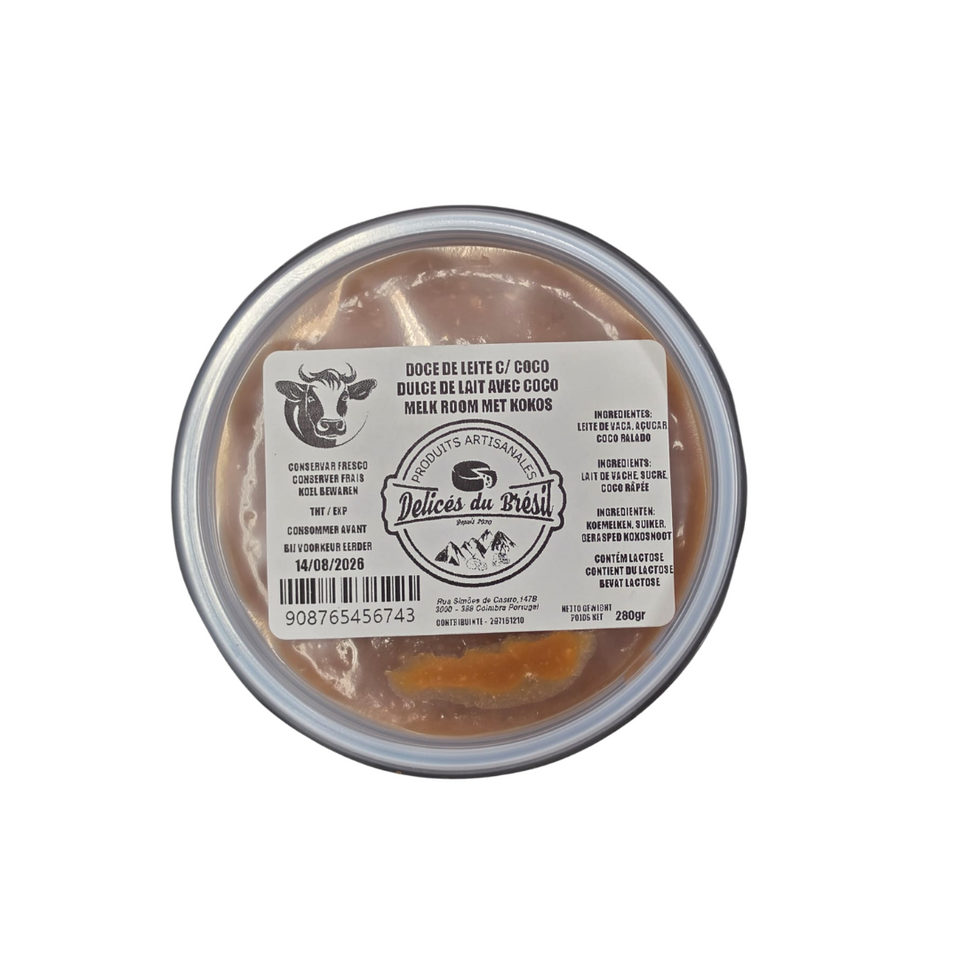 Delicés du Brésil  - Doce de leite com coco, 280g